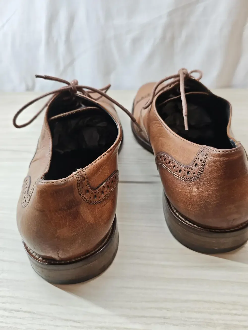 Johnston & Murphy Shoes Mens Size 12M Cap Toe Oxford Dress Handcrafted Made Ital